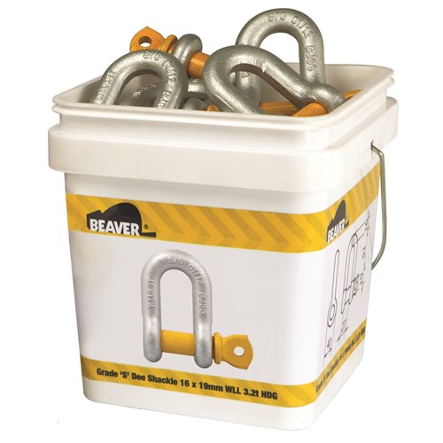SHACKLE D GALVANISED M6 X 8 GRADE S GOLD PIN ( WLL 0.5 T) 